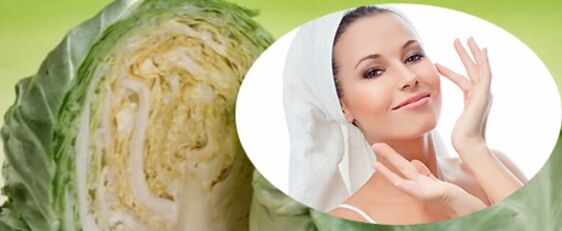 Mask with cabbage for tightening skin